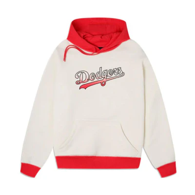 New Era MLB Los Angeles Dodgers Letter Logo Hoodie Cream Unisex Pullover 60335860
