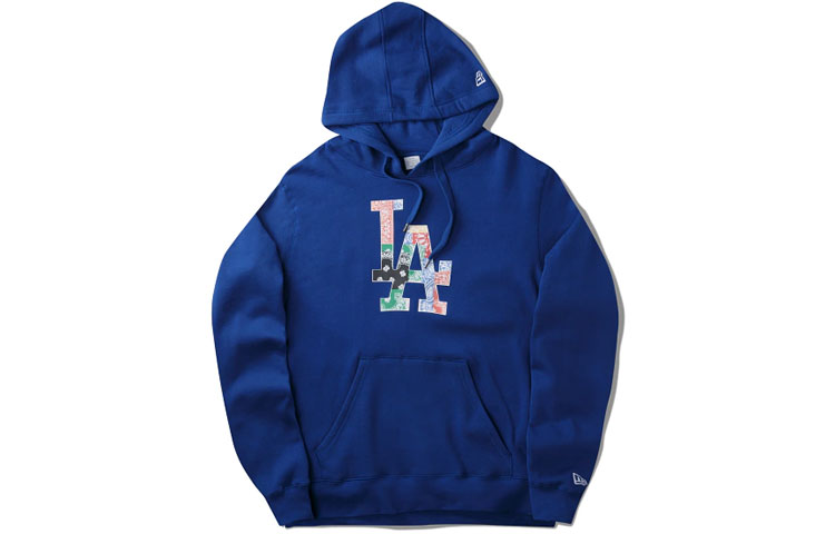 New Era MLB Los Angeles Dodgers Letter Print Hoodie Blue 12872606