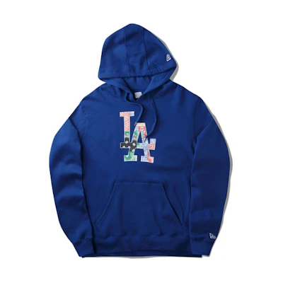 New Era MLB Los Angeles Dodgers Letter Print Hoodie Blue 12872606