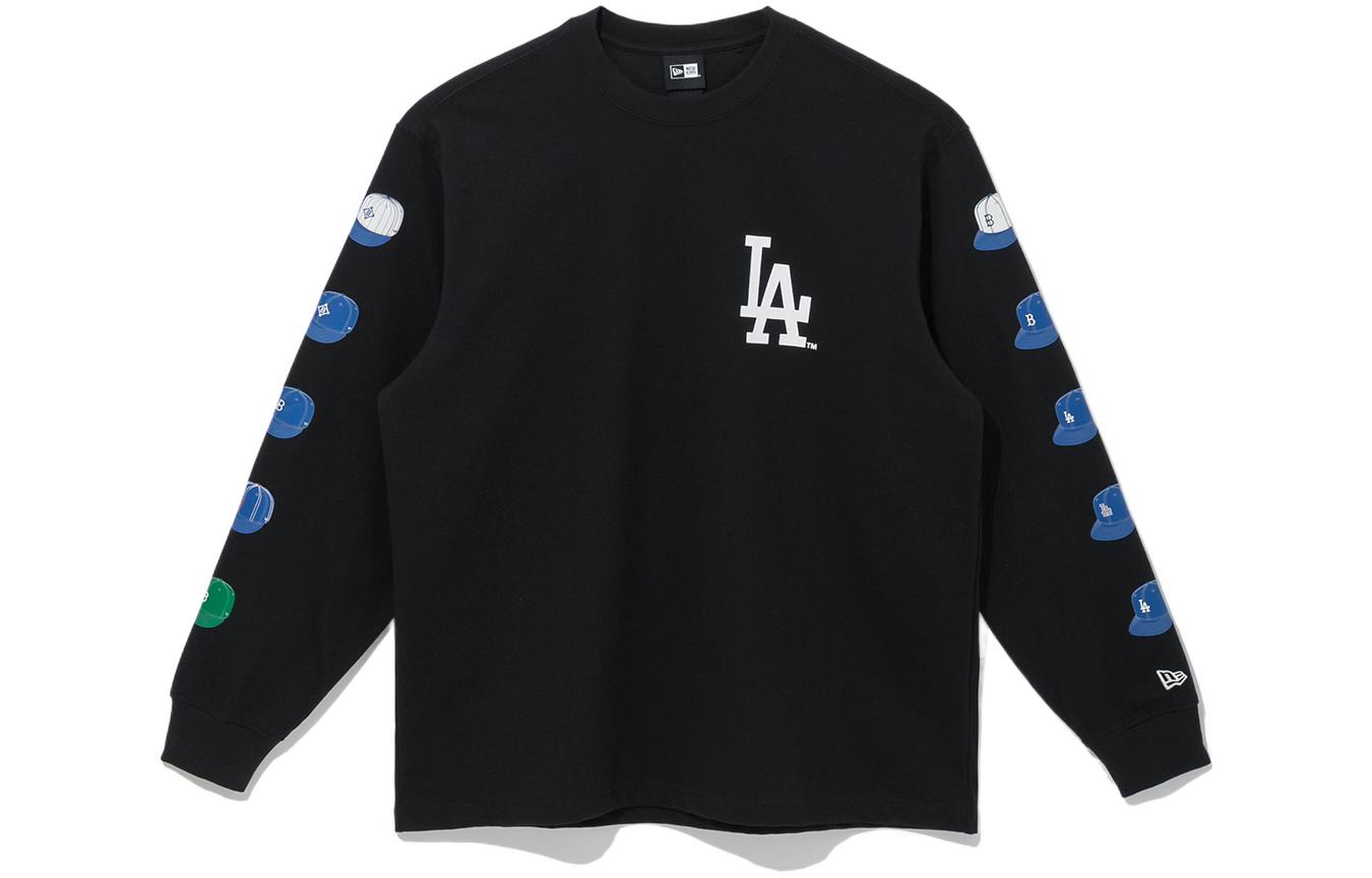 New Era MLB Los Angeles Dodgers Logo Crewneck Long Sleeve T-Shirt Black Unisex 13338683