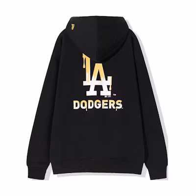 New Era MLB Los Angeles Dodgers Logo Printed Hoodie Black Unisex 13731300