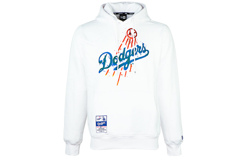 NEW ERA MLB Los Angeles Dodgers Splatter Logo Hoodie Unisex White 12544698