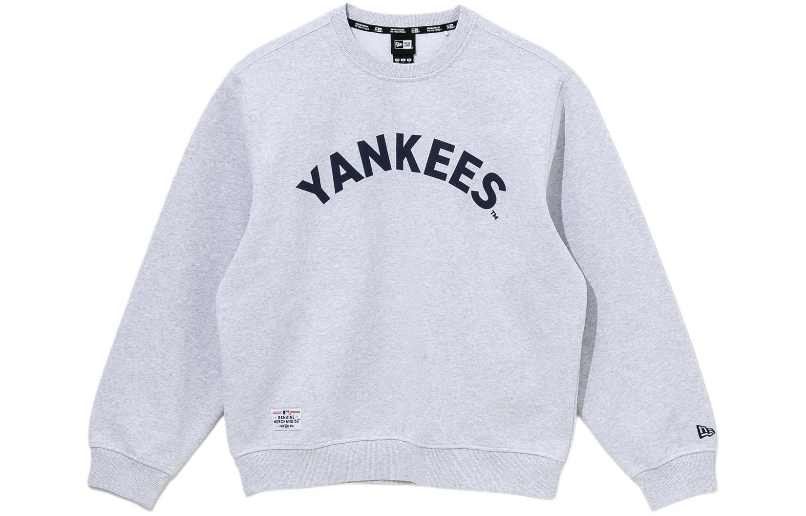 New Era MLB New York Yankees Arch Logo Crewneck Sweatshirt Unisex Gray 14133438