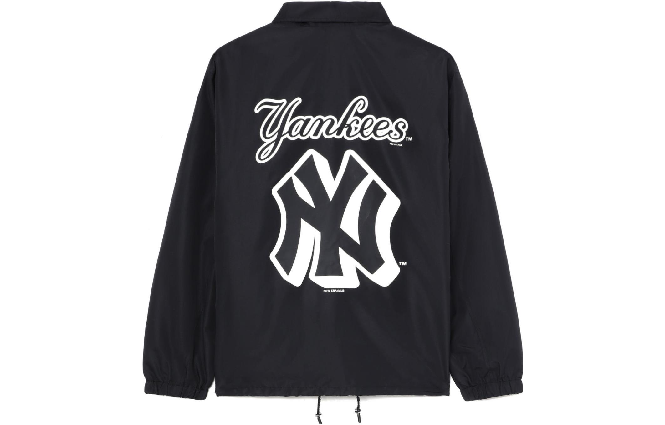 New Era MLB New York Yankees Black Logo Button-Up Jacket Unisex Long Sleeve NERLJM00053XLBKX00M