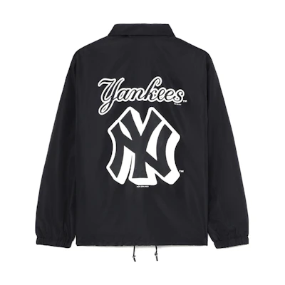 New Era MLB New York Yankees Black Logo Button-Up Jacket Unisex Long Sleeve NERLJM00053XLBKX00M