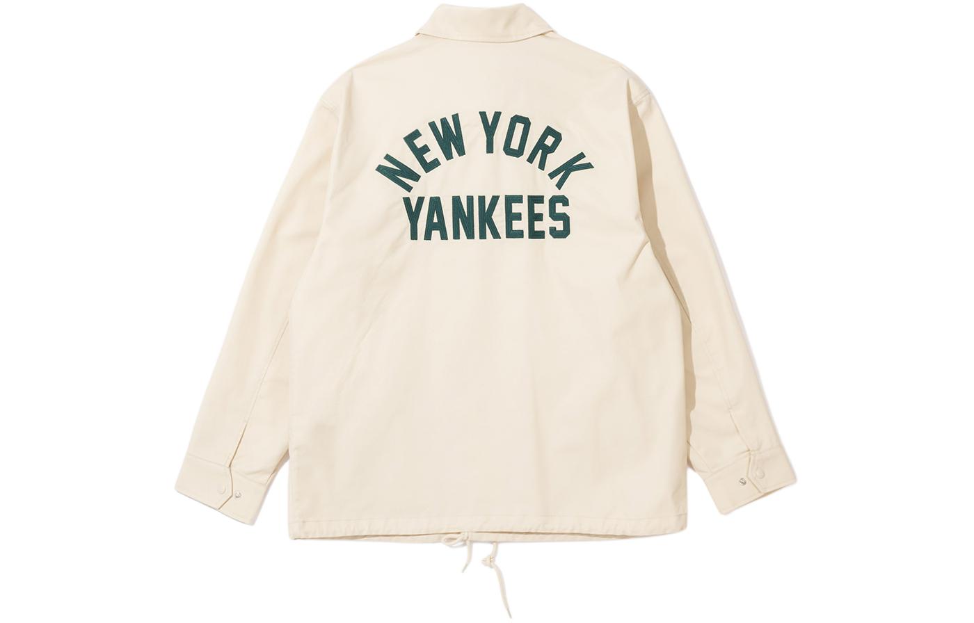 Lookbook New Era MLB 紐約洋基標誌珍珠象牙色長袖外套 男女適用 14179174