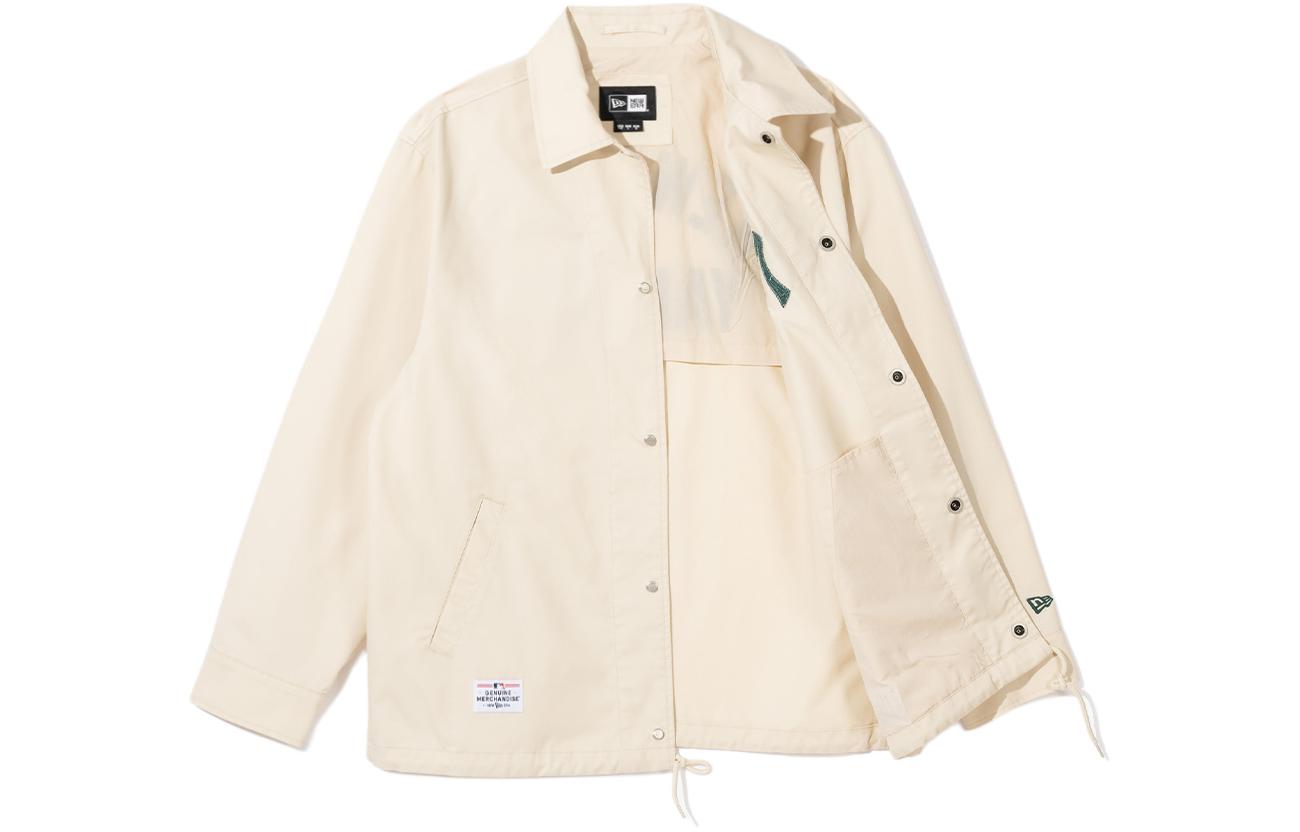 Shop New Era MLB 紐約洋基標誌珍珠象牙色長袖外套 男女適用 14179174