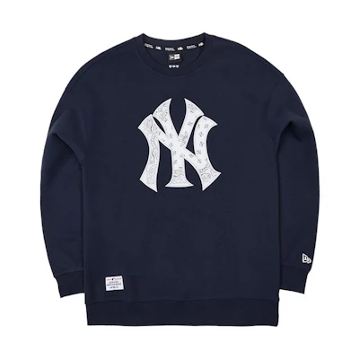 New Era MLB New York Yankees Logo Print Navy Crewneck Sweatshirt Unisex 13546482