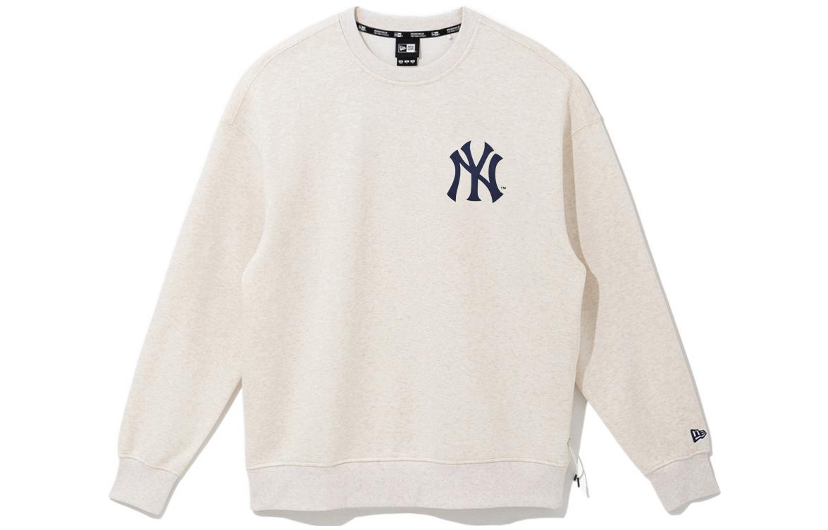 New Era MLB New York Yankees Logo Print Oatmeal Crewneck Sweatshirt 13086595
