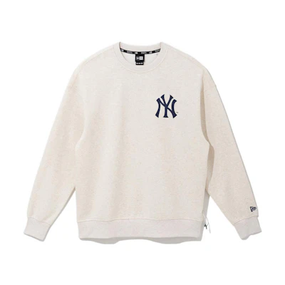 New Era MLB New York Yankees Logo Print Oatmeal Crewneck Sweatshirt 13086595