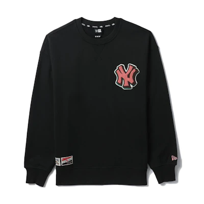 New Era MLB New York Yankees Oversized Crewneck Sweatshirt Black Mens NERSW3338692JBKX00M