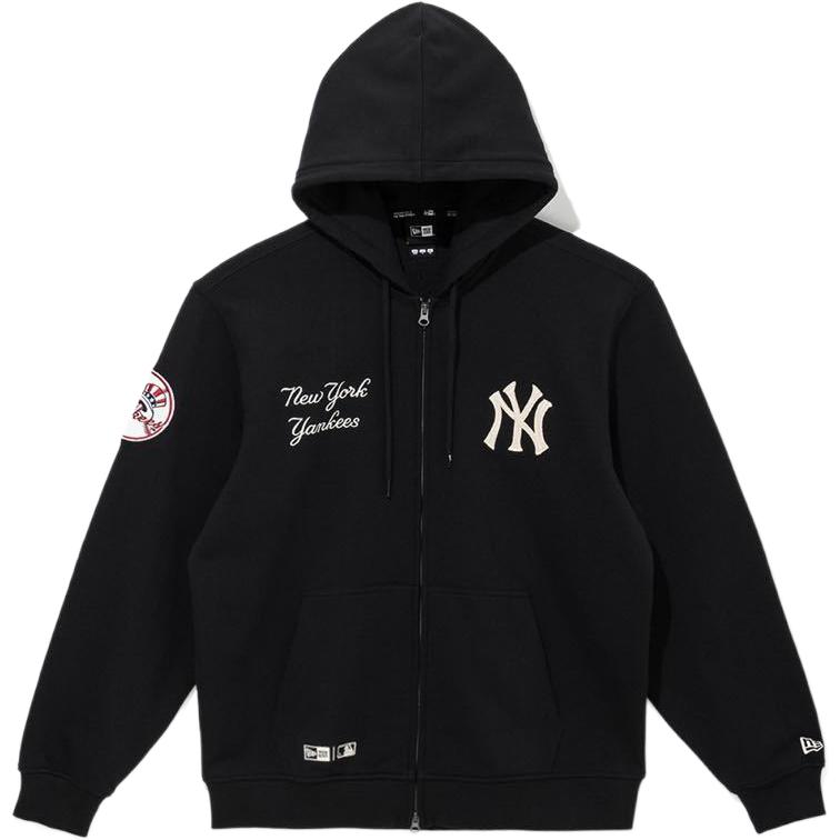 New Era MLB New York Yankees Oversized Hoodie Zip-Up Jacket Unisex Black 14397962