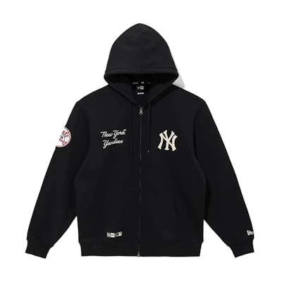New Era MLB New York Yankees Oversized Hoodie Zip-Up Jacket Unisex Black 14397962