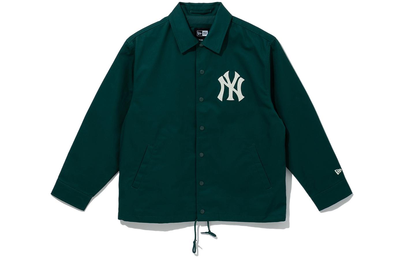 New Era MLB New York Yankees Solid Collared Long Sleeve Jacket Unisex Dark Green 13546470