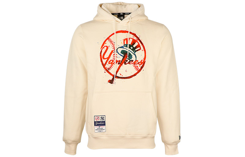 New Era MLB New York Yankees Splatter Logo Hoodie Unisex Off-White 12544697