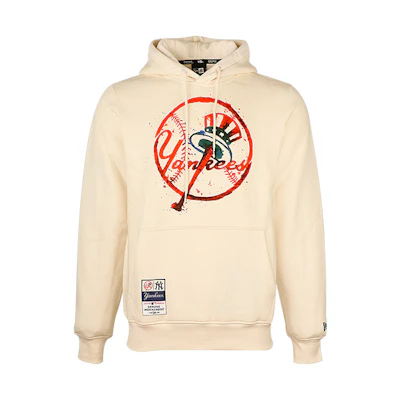 New Era MLB New York Yankees Splatter Logo Hoodie Unisex Off-White 12544697