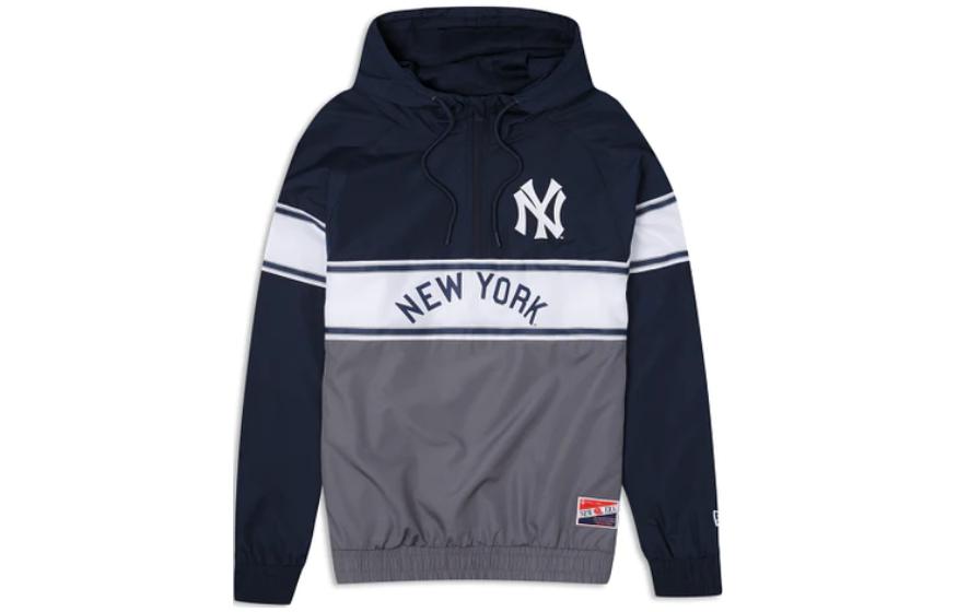 New Era MLB New York Yankees Vintage Patchwork Hoodie Men’s Blue/Grey 60337507
