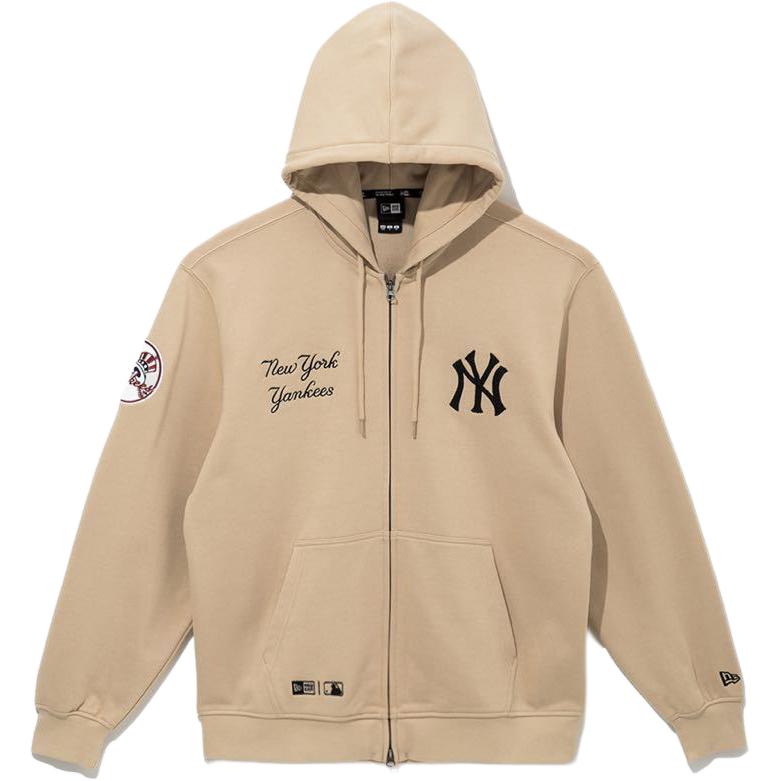 New Era MLB New York Yankees Zip Hoodie Unisex Light Yellow Sweater 14397961