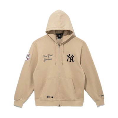 New Era MLB New York Yankees Zip Hoodie Unisex Light Yellow Sweater 14397961