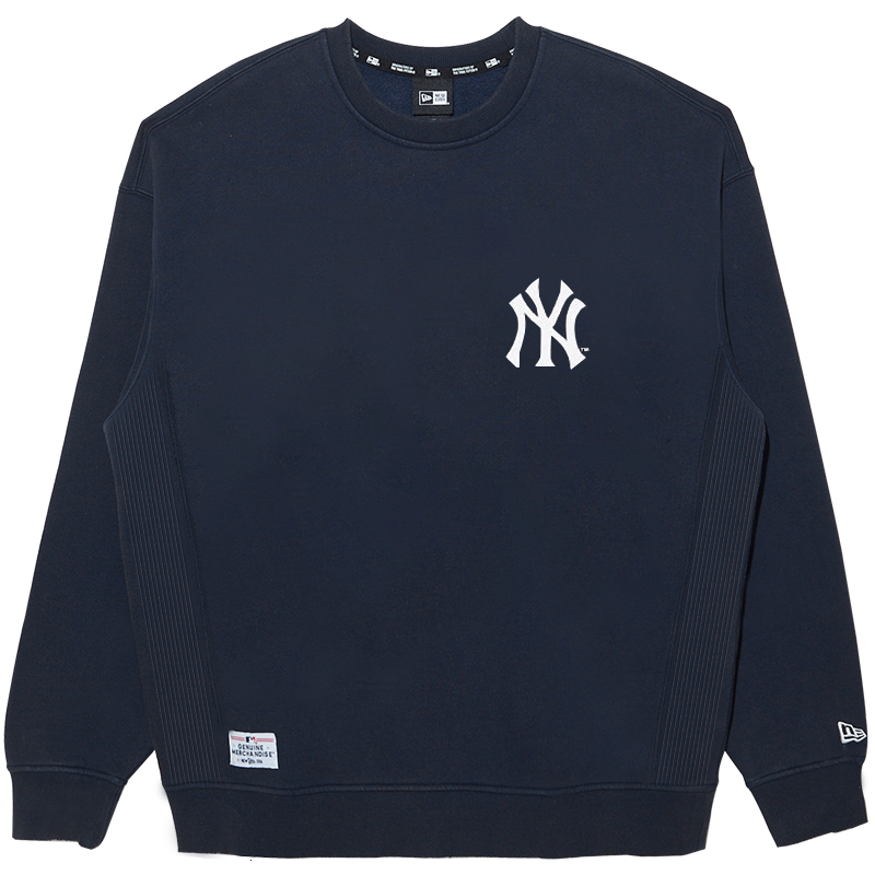 New Era MLB NY Logo Embroidered Navy Fleece Crewneck Sweatshirt Unisex 13338651