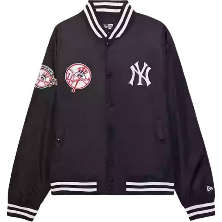 Order New Era MLB 紐約洋基隊刺繡按扣外套 男女款 黑色 14385106
