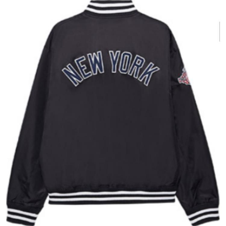 Lookbook New Era MLB 紐約洋基隊刺繡按扣外套 男女款 黑色 14385106