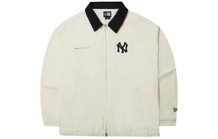 Order 新世纪 MLB 纽约洋基刺绣拉链夹克 象牙色 男女休闲版型 14187322
