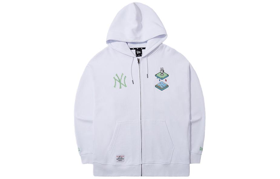 New Era MLB NY Yankees Embroidered Zip Hoodie Unisex White Long Sleeve 14112298 圖 2
