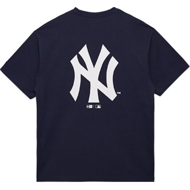 New Era MLB NY Yankees Navy Loose Fit Embroidered NY Crewneck Summer Tee . 14344092