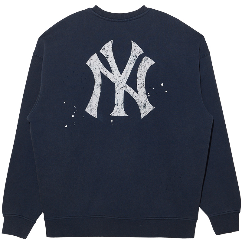 New Era MLB NY Yankees Washed Distressed Crewneck Sweatshirt Navy Unisex 13338666