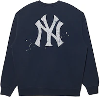 New Era MLB NY Yankees Washed Distressed Crewneck Sweatshirt Navy Unisex 13338666 New Era MLB NY Yankees Washed Distressed Crewneck Sweatshirt Navy Unisex 13338666