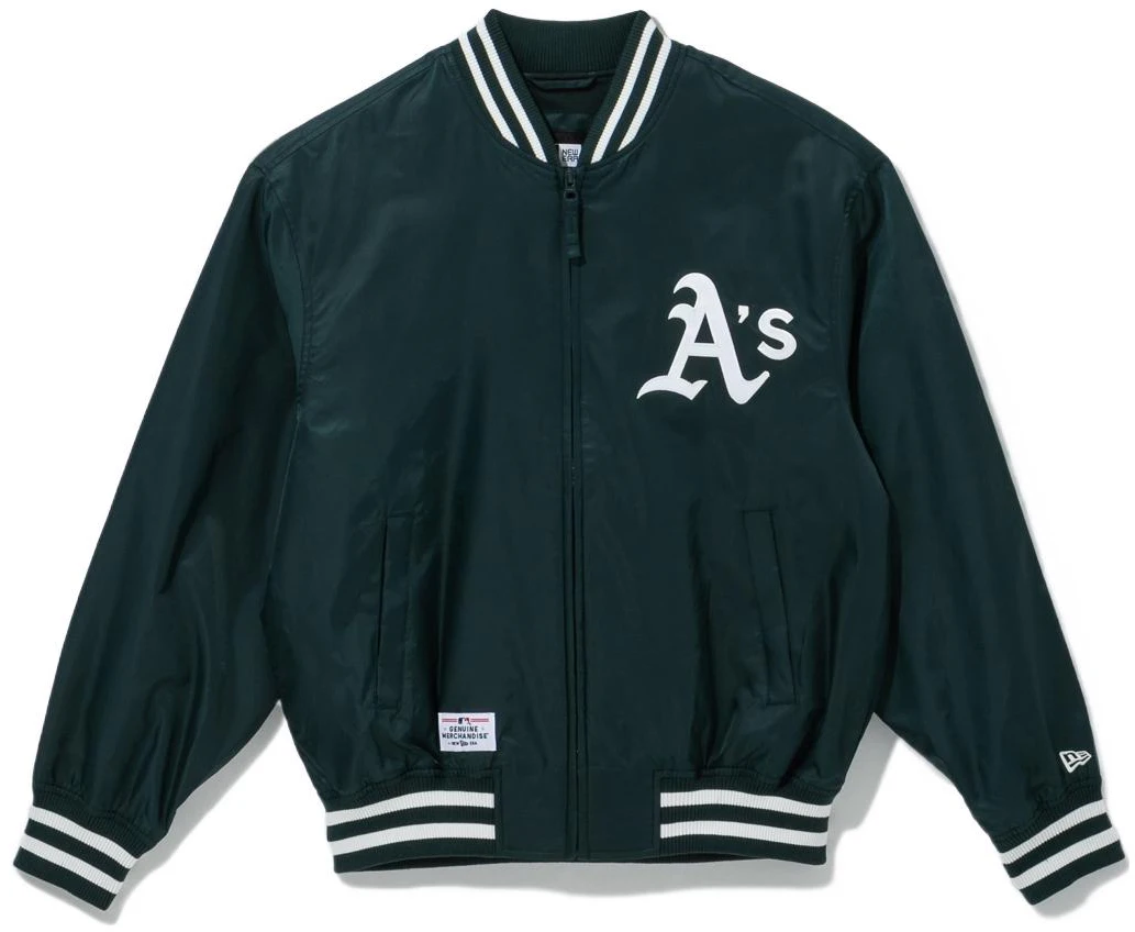 new-era-mlb-oakland-athletics-letter-print-zip-baseball-jacket-unisex-dark-green-13546434