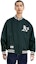 Shop 뉴에라 MLB 오클랜드 애슬레틱스 레터 프린트 집업 자켓 유니섹스 다크그린 13546434