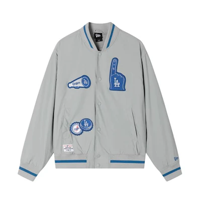 New Era MLB Patch Series Detroit Tigers Logo Oversized Jacket Unisex - Grey 13559745