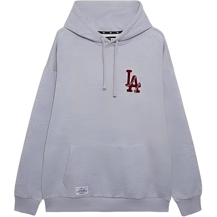 Lookbook New Era MLB 復古俱樂部洛杉磯道奇寬鬆連帽衫 男女棒球風 灰色 14385196