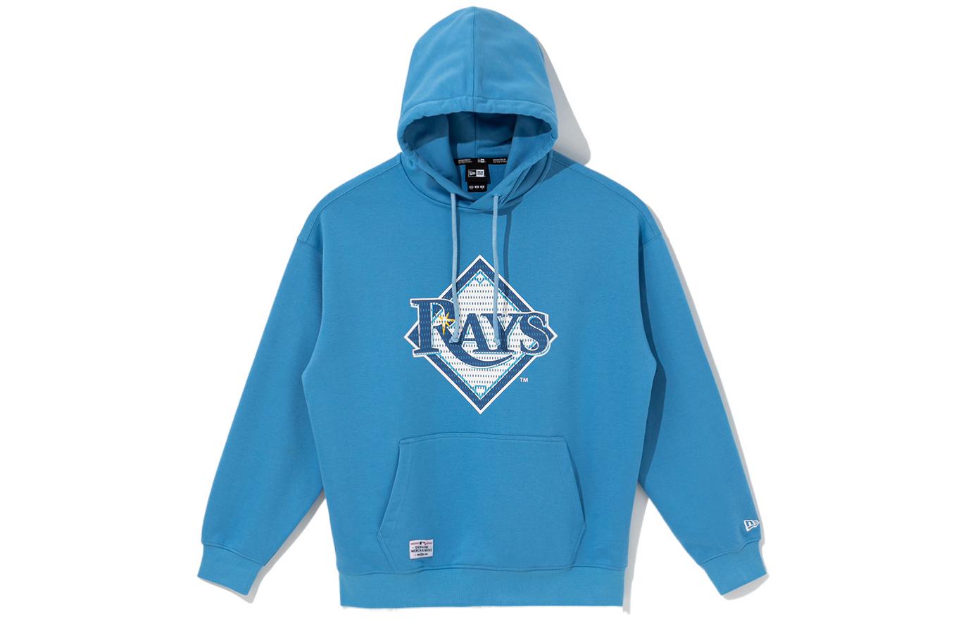 New Era MLB SS22 Logo Printed Pullover Crewneck Sweatshirt Blue Mens 13086549