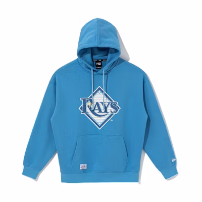 New Era MLB SS22 Logo Printed Pullover Crewneck Sweatshirt Blue Mens 13086549