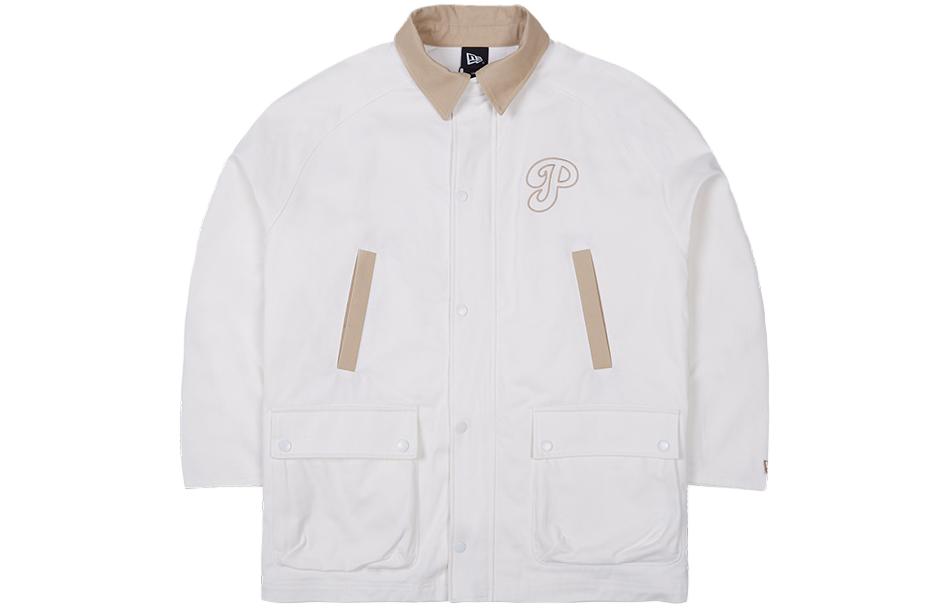 New Era MLB Unisex Ivory White Single-Breasted Loose-Fit Jacket 13559693