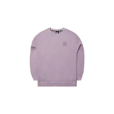 New Era MLB Vintage Washed NY Embroidered Crewneck Sweatshirt Unisex Purple Brown 13789262