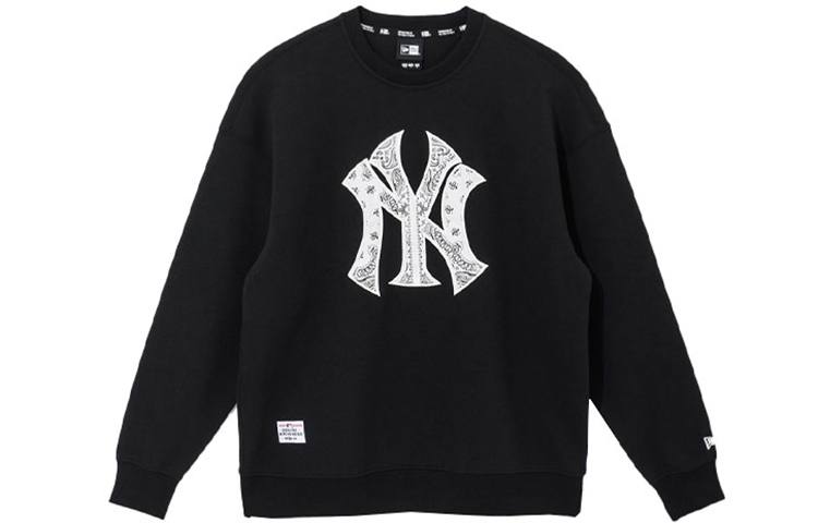 New Era MLB Yankees Black Printed Crewneck Sweatshirt Unisex Casualwear 13086602