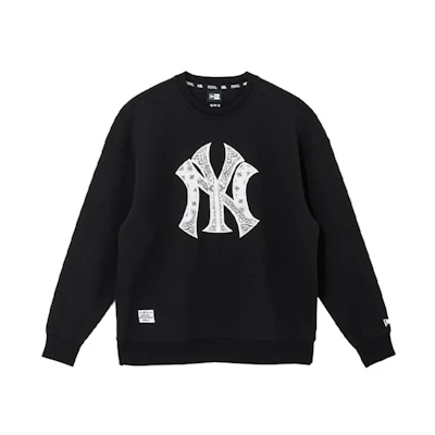 New Era MLB Yankees Black Printed Crewneck Sweatshirt Unisex Casualwear 13086602