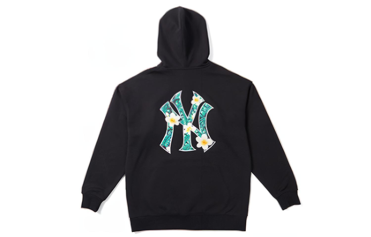 New Era MLB Yankees Floral Logo Hoodie Black Unisex 12877410