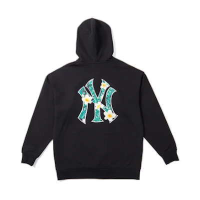 New Era MLB Yankees Floral Logo Hoodie Black Unisex 12877410