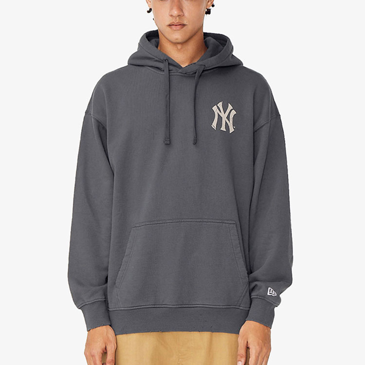 Shop New Era MLB 洋基隊連帽長袖上衣男女款 碳黑色 13276323