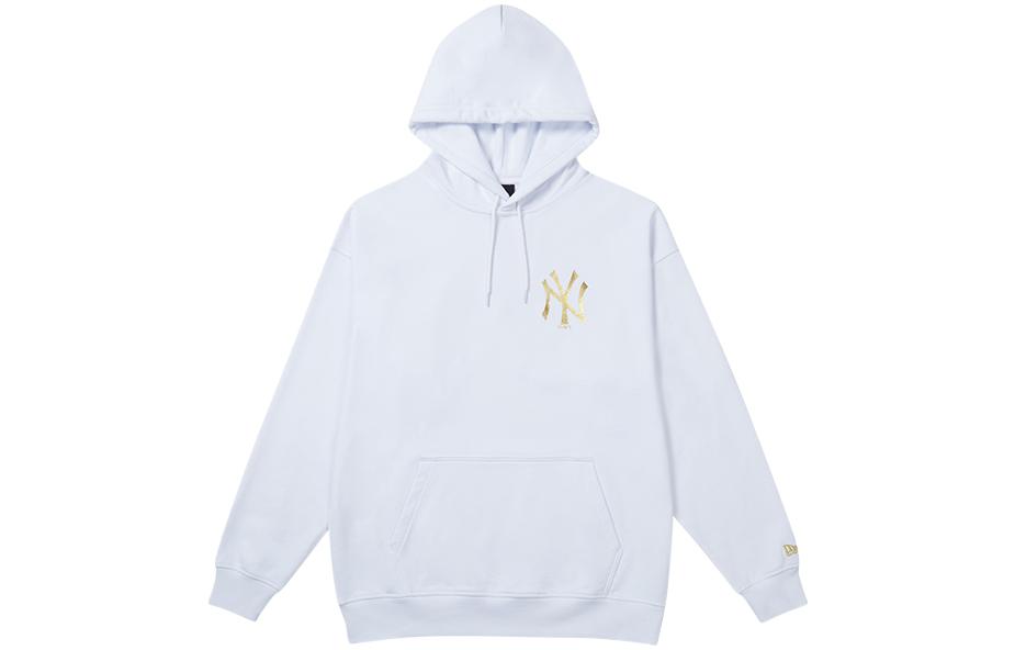 New Era MLB Yankees Letter Logo White Hoodie Unisex Casual Knit Pullover 12845016