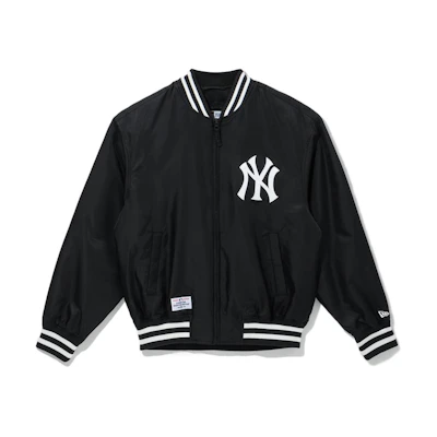 New Era MLB Yankees Logo Printed Loose Fit Zip Jacket Black Unisex 13546435