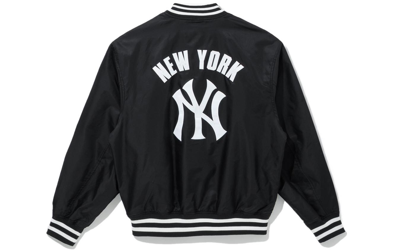 Lookbook New Era MLB洋基队标志印花宽松拉链夹克 黑色 男女通用 13546435