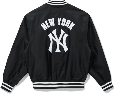 New Era MLB洋基队标志印花宽松拉链夹克 黑色 男女通用 13546435 Lookbook New Era MLB洋基队标志印花宽松拉链夹克 黑色 男女通用 13546435