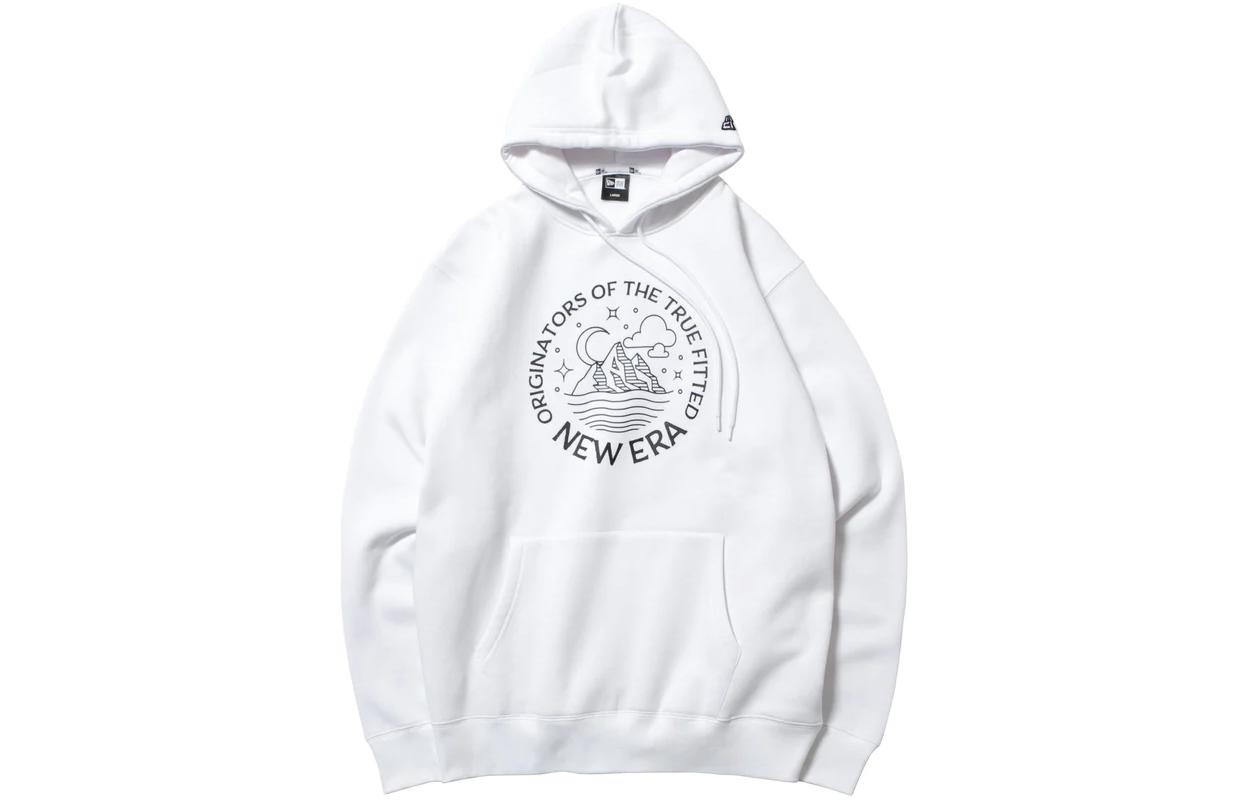 New Era Moon Mountain Graphic White Hoodie Unisex 12542653