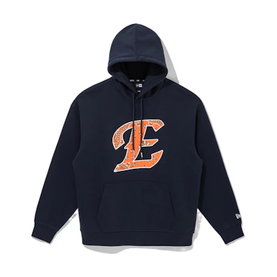 New Era Navy Blue Letter Print Pullover Sweatshirt Men 13317066